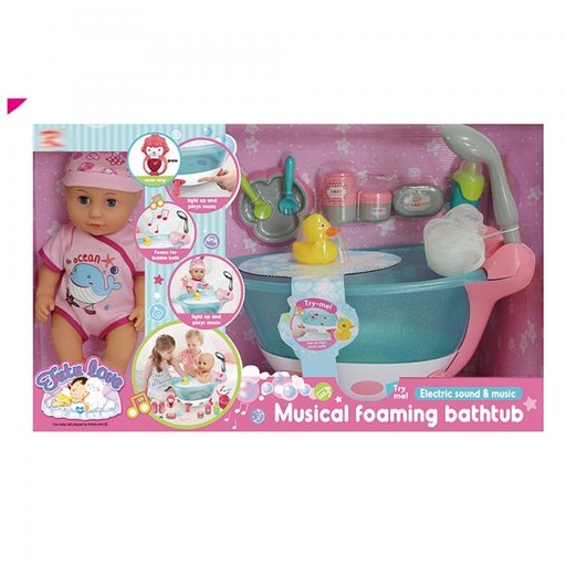[WW8669] Bebé con Bañera Musical y Accesorios 3a+ (440677)