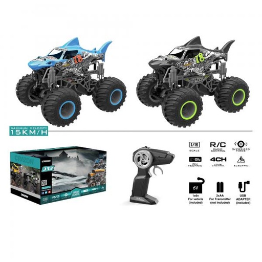 [WW19164B] Carro R/C Crazon 333 Spirit Beast Big Shark Surtido de 2 ( se venden por separado ) 3a+ (441254)