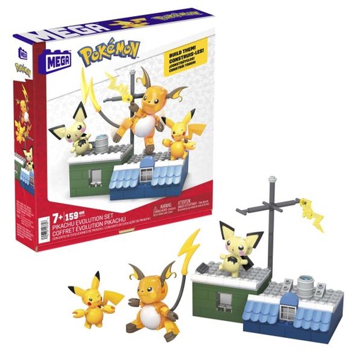 [MTHKT23] Mega Block Pokémon Conjunto de evoluciones de Pikachu 159Pzs 7a+