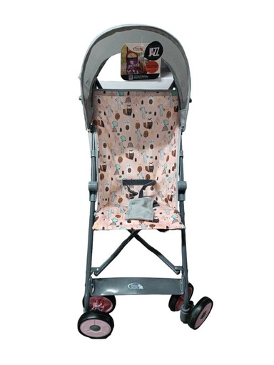 [AC12011011] Baby Basics Coche Sombrilla Rosado con Gris de Animalitos de la Selva 6m+