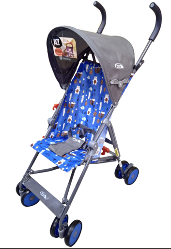 [AC12011012] Baby Basics Coche Sombrilla Azul con Gris Estampado de Animalitos de la Selva 6m+