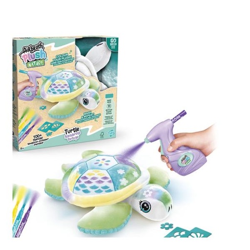 [CTOFG280] Airbrush - Peluche de Tortuga para Personalizar con 100 Plantillas 6a+