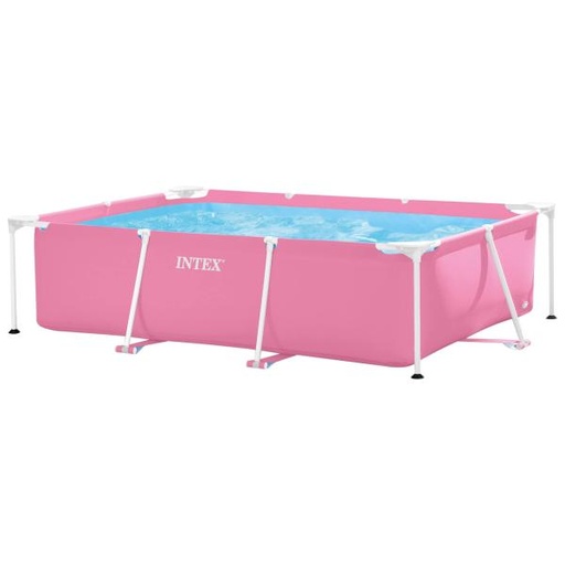[INT28266] Piscina Rectangular de Metal C/ Filtro 220x150x60cm Rosada 6a+