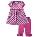 Set Vestido y Leggins Morado 0-3m